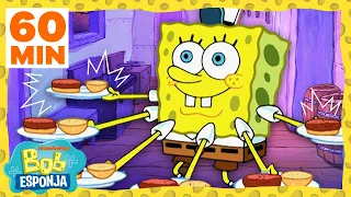 Bob Esponja | Bob Esponja Cozinhando Hambúrgueres de Siri Por 1 HORA! | Bob Esponja em Português