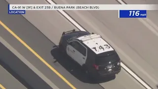 Police chase: Suspect in stolen police cruiser leads authorities to Orange County