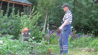 окучник картофеля, мотоокучиватель с двигателем от бензокосы, распашник картофеля