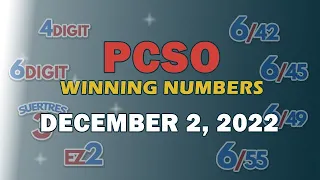 P319M Jackpot Ultra Lotto 6/58 2D, 3D, 4Digits, and Megalotto 6/45 | December 2, 2022