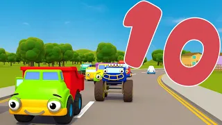 10 Trucks On The Road + more Classic Nursery Rhymes for Kids Songs | Gecko's Garage Truck Cartoon