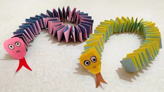 Paper Snake | How to Make Paper Snake | Moving Paper Toys | Crafts with Paper | Easy Paper Crafts🐍