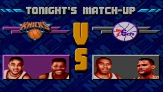 NBA Jam SEGA CD Playthrough - New York Knicks vs Philadelphia 76ers