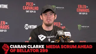 Ciaran Clarke Media Scrum Ahead of Bellator 299 Fight with Przemysław Górny