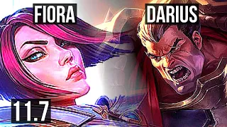 FIORA vs DARIUS (TOP) | 2.4M mastery, 7 solo kills, Legendary, 600+ games | NA Grandmaster | v11.7