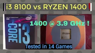 Ryzen 1400 OC (3.9 ghz)  vs i3 8100 | Gaming editing rendering Tests