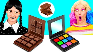 Челендж. Шоколадна Їжа vs Справжня Їжа з Уенсдей Аддамс від PaRaRa Challenge