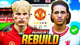 I FIXED MAN UNITED with YOUTH ACADEMY WONDERKIDS and REBUILD them… EAFC 24 MOD