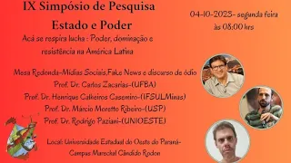 Mesa redonda - Mídias Sociais, Fake News e discurso de ódio