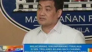 NTG: Malacañang, kinumpirmang itinalaga si Trillanes bilang back channel negotiator sa China