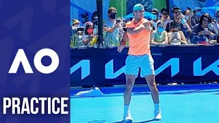 Rafael Nadal Practice before 3rd Round against Karen Khachanov - Australian Open 2022