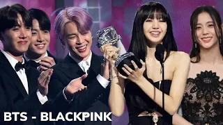 BTS reaction to Blackpink and Blackpink reaction to BTS When They Meet at Music Awards 2022