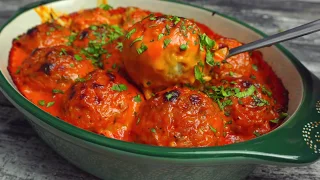 Lazy pigeons with mushrooms baked under a sauce in the oven