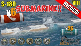 SUBMARINE S-189 6 Kills & 179k Damage | World of Warships Gameplay