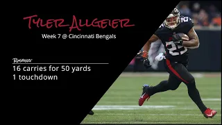 Tyler Allgeier RB Atlanta Falcons | Every run | 2022 | Week 7 @ Cincinnati Bengals