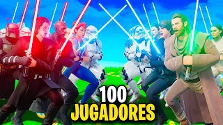 100 JUGADORES con SABLES DE LUZ en FORTNITE! (Batalla Épica) - JorgeIsaac115