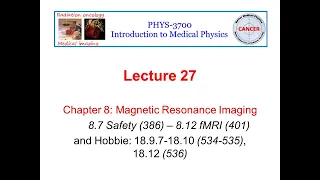 Lecture 27 MRI Chapter 8