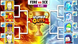 FIRE vs ICE Skins 0.49 👟 KICK EMOTE 🏆 Stumble Guys Cup