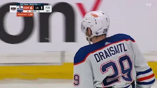 Leon Draisaitl of the Edmonton Oilers scores 5-on-3 goal vs LA Kings Round 1 Game 3 26-04-202