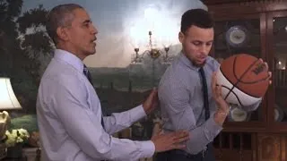 Obama's shooting tips to Stephen Curry