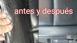 Aplicando cuero líquido en tapizado de auto