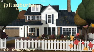 ♡ fall suburban family home | exterior | bloxburg speedbuild ♡