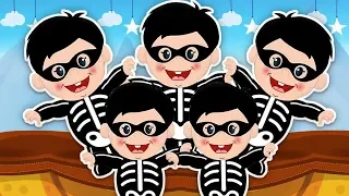 Пять маленьких скелетов | хэллоуинские песни для детей | детские стишки | Five Little Skeletons