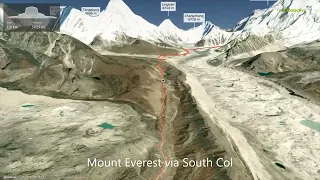 Mount Everest via South Col ∆ hiking trails ∆ 3d-trail.com/nepal/