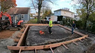 24' x 24' Garage Build - Footing dig & monolithic slab pour