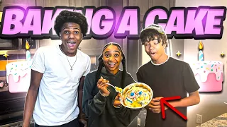 BAKING A CAKE WITH ROMAN AND CAPRI 🎂🧑🏽‍🍳👨🏽‍🍳