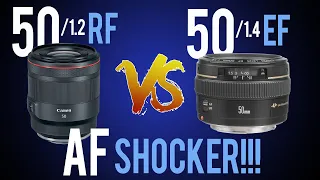 CANON RF 50mm/1.2 vs CANON EF 50mm/1.4 SHOCKER! Does a $400 lens AF Beat a $2,000 one?