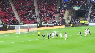 Tartan Army celebrates Georgia & Napoli star Khvicha Kvaratskhelia penalty miss. 2-0 Scotland, 2023