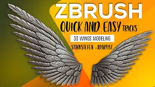 ZBRUSH 3D Modeling Tricks HOW TO Create Wings  Using ARRAYMESH and BENDCURVE