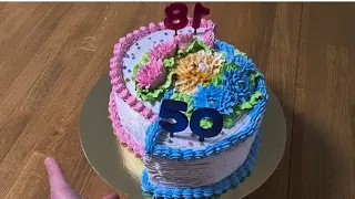 Торт "Молочная девочка"/Оформление БЗК 18+50 лет в одном торте.