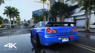 SKYLINE R34 - GTA 5 NEXT-GEN Graphics Mod Ultra Ray Tracing [4K]