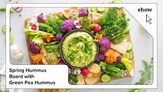 Spring Hummus Board with Green Pea Hummus