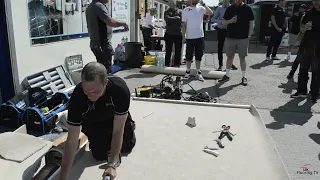 How to stretch carpet using the knee kicker and power stretcher.