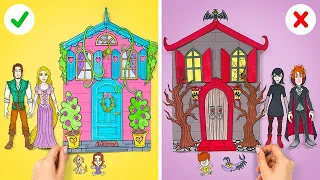 Prinzessinnenhaus vs. Vampirhaus || Einfache Papierbasteleien