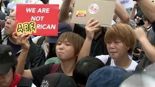 Tens of thousands protest at military bills outside Japan Diet