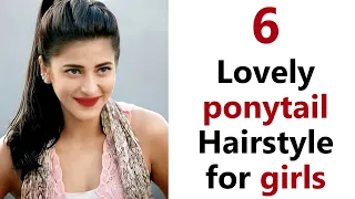 6 lovely  ponytail  hairstyle - easy hairstyle for girls