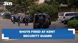 Suspect accused of firing shots at Kent security guard at large