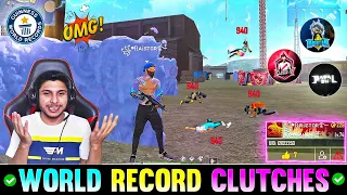 Top 5 World Record Clutches in Free Fire 😱🔥 Raistar,Smooth444,PagalM10,Classy ff