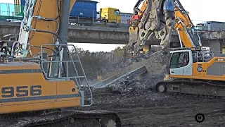Extreme power - highway demolition by Liebherr