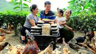 Chickens continue to lay many eggs. Harvesting and processing flower rolls from eggs. Delicious!