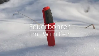 Feuerbohrer im Winter - nur mit Messer