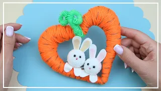 Удивительная идея!  Любовь-Морковь и Милые Зайчики из ниток ❤🥕🐇 Cute Bunnies and Carrots making