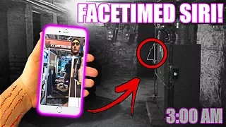 (SIRI FACETIMED ME) DO NOT TALK TO SIRI AT 3:00 AM | ASKING SIRI YOUR QUESTIONS IN HAUNTED BASEMENT!