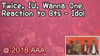 [181128] Twice, IU, Wanna One ... Reaction to BTS - Idol ( AAA 2018)