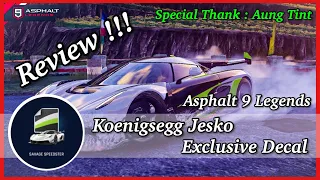 Asphalt 9 | Koenigsegg Jesko Exclusive Decal Review!