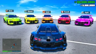 5 YOUTUBER mit OP AUTO JAGEN in GTA 5!